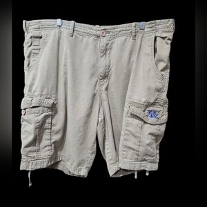 Men's Beige Cargo Shorts‎ with Embroidered UK Logo Size 42